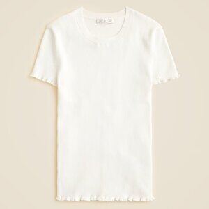JCrew Ruffle-trim T-shirt in TENCEL™ lyocell blend